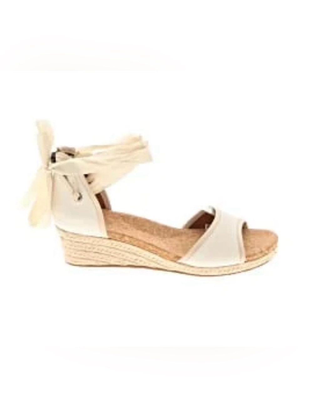 UGG Cream Espadrille Wedge Sandal with Ankle Tie